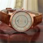 Classic Men Round Dial Rome Number Leather Band Quartz Wrist Watch Gifts Q3441