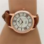 Classic Men Round Dial Rome Number Leather Band Quartz Wrist Watch Gifts Q3441