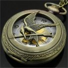 Antique Bronze Love Bird Pocket Chain Quartz Pendant Watch Necklace Gift P104