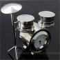Fashion Drum Blue Silver White Design Mini Round Desk Clock Watch Gift Hour 86
