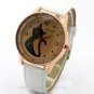 Simple Elegant Round Analog Cute Cat Leather Quartz Wrist Watch Women 86 Gift