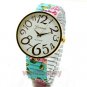 New Round Analog Stretchable Iron Quartz Wrist Watch Hour Women Lady 86 Gift