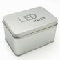 LED Watch Box Square Silver Metal Iron Lava Digital WristWatch Gift WB01 86