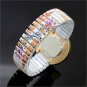 Flower Round Big Ben Tower Stretchable Iron Quartz Wrist Watch Women Q2088 AB