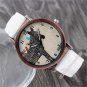 Cute Zebra Round Dial Faux Leather Band Quartz WristWatch Unisex 7 Colors Gifts