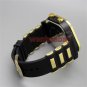 Cool Black Big Dial Bling Crystal Quartz WristWatch Rubber Band Men Lady Q3116