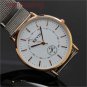 Popular Silver Stainless Steel Mesh Band Analog Quartz WristWatch Men Lady Q4104