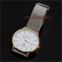 Popular Silver Stainless Steel Mesh Band Analog Quartz WristWatch Men Lady Q4104