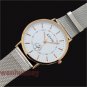 Popular Silver Stainless Steel Mesh Band Analog Quartz WristWatch Men Lady Q4104