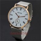 Luxury Silver Stainless Steel Mesh Band Analog Quartz Wrist Watch Unisex Q4103