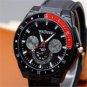 Cool Quartz Wrist Watch Leather Band Round Speed Black Dial Lady Men Sport Q4206
