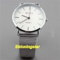 Simple White Round Dial Steel Mesh Band Hour Quartz Wrist Watch Women Men Q4107