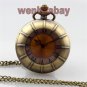 Retro Bronze Quartz Pocket Watch Necklace Pendant Chain Lady Men Hour Gifts P262
