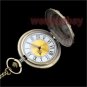 Retro Bronze Quartz Pocket Watch Necklace Pendant Chain Lady Men Hour Gifts P262