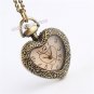 New Bronze Heart Shape Quartz Pocket Watch Necklace Pendant Unisex Gift P75