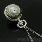 Silver Pumpkin Chain Ball Quartz Pocket Watch Necklace Pendant Unisex CA P69