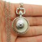 Silver Pumpkin Chain Ball Quartz Pocket Watch Necklace Pendant Unisex CA P69