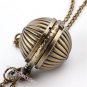 Pumpkin Chain Ball Necklace Pendant Quartz Pocket Watch Women Lady Unisex P67