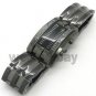 Cool Digital Watch Blue LED Watch Black Metal Iron Band Boy Men Gift Box 86L0512