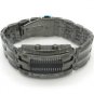 Cool Digital Watch Blue LED Watch Black Metal Iron Band Boy Men Gift Box 86L0512