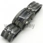 Cool Digital Watch Blue LED Watch Black Metal Iron Band Boy Men Gift Box 86L0512