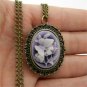 New Pink Rose Carving Pocket Watch Necklace Chain Women Lady Gifts Box P63