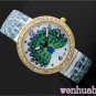 Cute Peacock Round Analog Stretchable Iron Quartz Wrist Watch Girl Lady Q2082