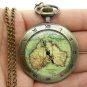 Australia Map Quartz Pocket Watch Necklace Pendant Lady Women Men CA P55