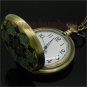 Green Jade Crystal Quartz Pocket Watch Necklace Pendant Lady Women Gifts P52