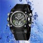 OHSEN Luxury Black Dual Time Alarm Chronograph Sport Men Quartz Wrist Watch OH21