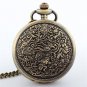 Retro Bronze Aboriginal Quartz Pocket Watch Pendant Chain Unisex Gifts P42