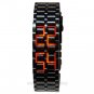 Black Digital Lava Wrist Watch Iron Metal Red LED Metal Samurai Men Boy Gift L01