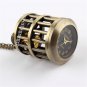 New Bronze Lifelike Birdcage Shape Necklace Chain Pocket Watch Unisex Men P281