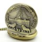 Retro Bronze Charm Pattern Pendant Chain Quartz Pocket Watch Lady Women 86 P211