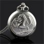 New Silver Dragon Quartz Pocket Watch Necklace Pendant Chain Men Lady Gifts P280