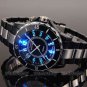 Black Ohsen Steel LED light Men boy Quartz Sport Dial Wrist Watch Gift 8OH01