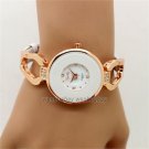 Elegant Black/White Round Dial Band Crystal Women Lady Quartz Wrist Watch Gifts