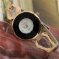 Elegant Black/White Round Dial Band Crystal Women Lady Quartz Wrist Watch Gifts