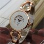 Elegant Black/White Round Dial Band Crystal Women Lady Quartz Wrist Watch Gifts