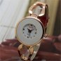 Elegant Black/White Round Dial Band Crystal Women Lady Quartz Wrist Watch Gifts