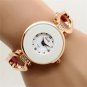 Elegant Black/White Round Dial Band Crystal Women Lady Quartz Wrist Watch Gifts