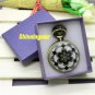 White Jade Crystal Quartz Pocket Watch Necklace Pendant Chain Women Gift Box P51