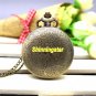 White Jade Crystal Quartz Pocket Watch Necklace Pendant Chain Women Gift Box P51