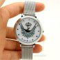Peacock Silver Stainless Steel Mesh Quartz Wrist Watch Women 86 Gift Q1340
