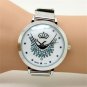Peacock Silver Stainless Steel Mesh Quartz Wrist Watch Women 86 Gift Q1340