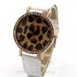 Round Analog Crystal Leopard Print Speckle Quartz Wrist Watch Leather 86 Gift