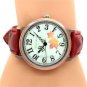 Retro Round Dial Faux Leather Wrist Watch Women Men Quartz Gifts 86 Fashion