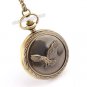 Antique Bronze Eagle Quartz Pocket Watch Necklace Pendant Men Women Gift CA P221