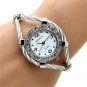 Special Steel Wire Crystal Dial Quartz Bracelet Bangle Wrist Watch Women's Lady