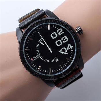 New CURREN Black Band Simple Dial Date Quartz Wirst Watch Men Women Gift Q4215